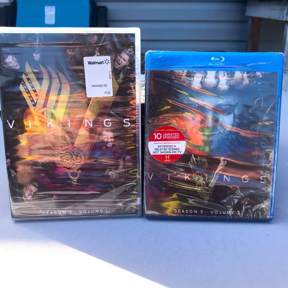 New. Sealed. History Channel’s Vikings Season 5 Parts 1 & 2 on DVD and Blu Ray.
